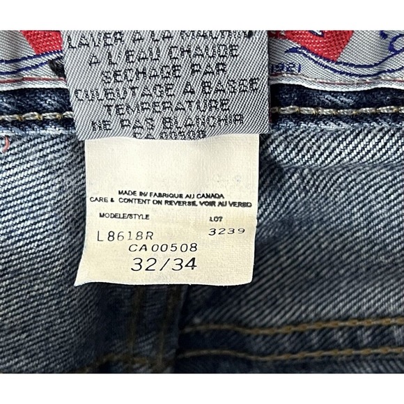 Vintage Silver Button Fly Distressed Bootcut Jeans Mens Size 32x28 Blue Denim - Picture 4 of 16